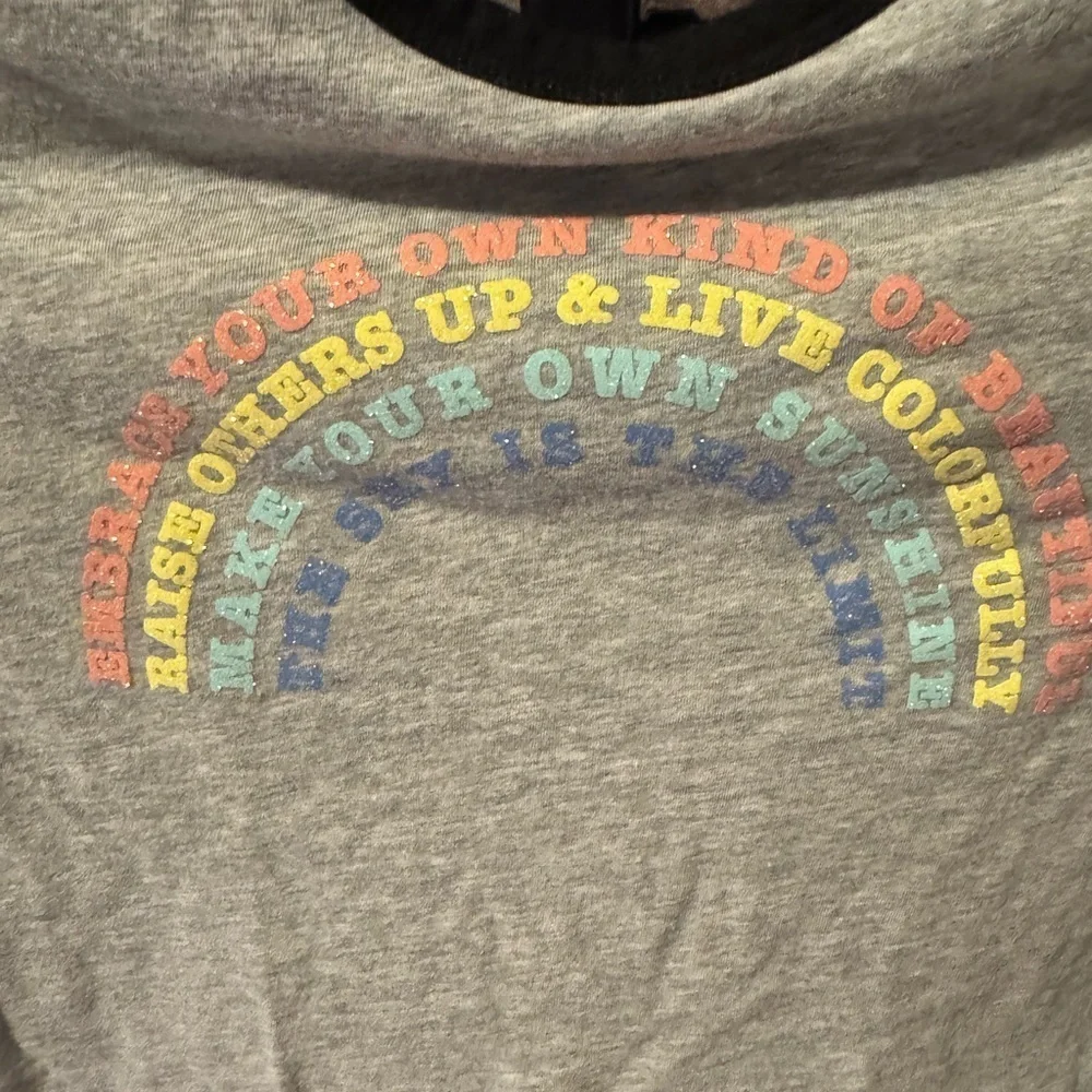 Gray Kids T-Shirt with Rainbow Print